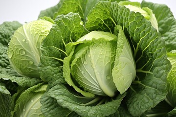 Ripe cabbage in the field,Thailand s future agriculture focuses on safe food with organic vegetable gardens, Close-up of ripe cabbage in the field, cabbage, fresh cabbage - obrazy, fototapety, plakaty