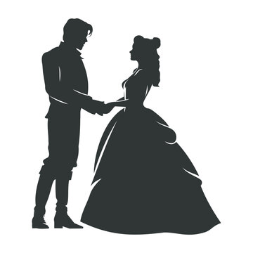 Princess and prince loving each other