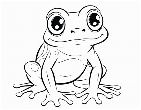 Cute Frog Coloring Pages Drawing For Kids
