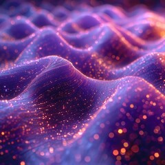 Computer Generated Image of a Dynamic Light Wave. Generative AI.