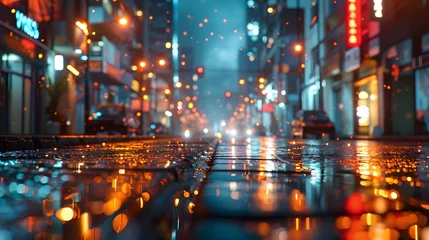Foto op Plexiglas Snelweg bij nacht city at night neon lights abstract background