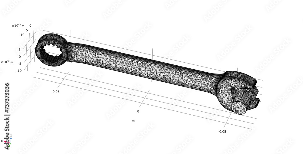 Poster investigation of properties of the wrench and bolt model. 3d modeling and analysis using computer-ai