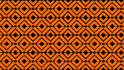 orange and black seamless pattern with triangles