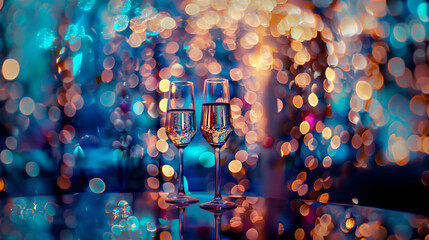 glasses of champagne  new year celebration