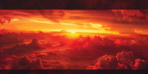 Red sunset background, a spectrum of crimson, symbolizing day's closure and dawn's hope.