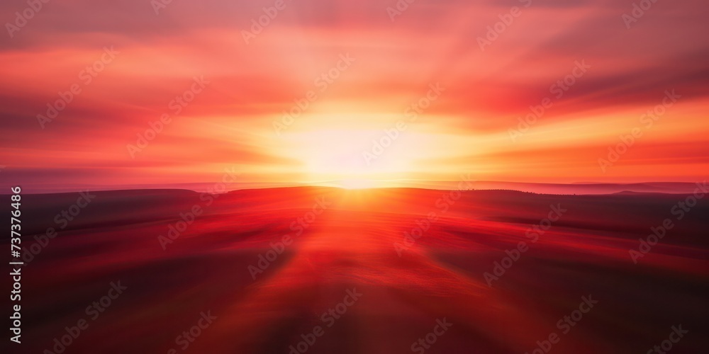 Poster Red sunset background, a spectrum of crimson, symbolizing day's closure and dawn's hope.