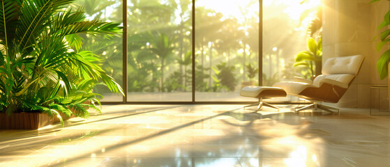 Modern minimalism, an empty room with sleek design elements, showcasing the elegance of contemporary interior decor