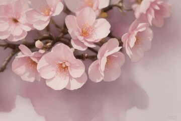 Obraz premium pink cherry blossom in spring created with generative AI software.