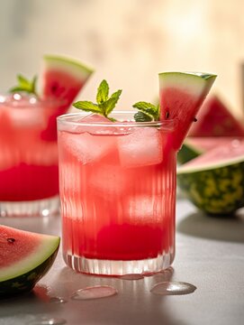 A watermelon lemonade drink in an explosion of fruity and revitalizing flavors perfect for hot summer days. An irresistible and invigorating watermelon and citrus drink.