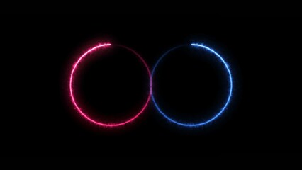 abstract beautiful neon light circle frame background illustration.