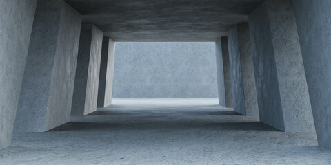 Obraz premium An Empty Room With Concrete Walls and Floors 3d render illustration