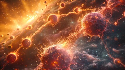 Cytokine Storms Rage Unleashing The Fury | A neuron system of the body with a colourfull touch Generative ai