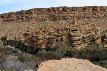 Scenic view of Beautiful rock formation from Southern Aures mountains, Khenchela