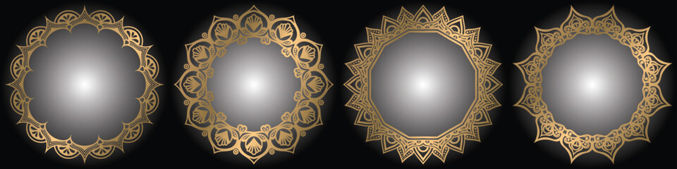 decorative art mandala frame, luxury art frame elements.