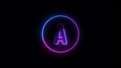 Abstract Beautiful Neon Letter Text  background Illustration.