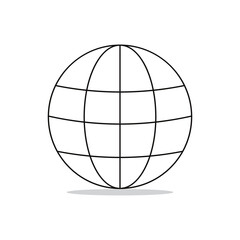 Global icon with flat style. Isolated vector global icon design with shadow.
