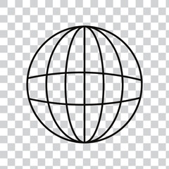 Circle globe logo icon vector design with white background.