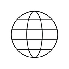 Circle globe logo icon vector design with white background.