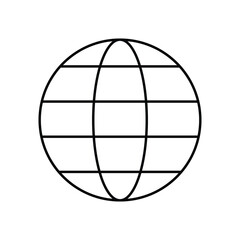 Circle globe logo icon vector design with white background.