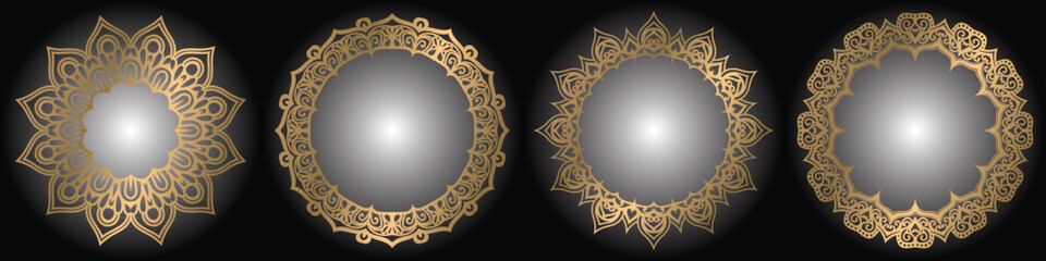 pattern art circle elements set, decorative luxury art circle design.