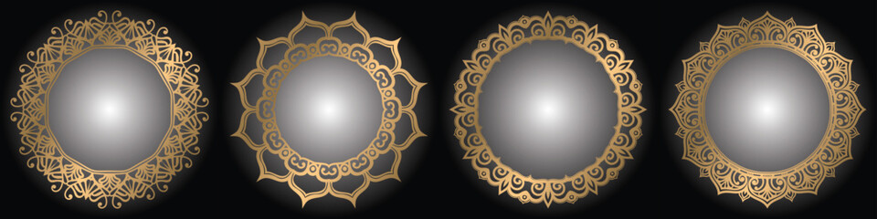 abstract luxury mandala frame. wedding card frame elements.
