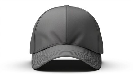 a gray baseball cap mockup with a front view in PNG format