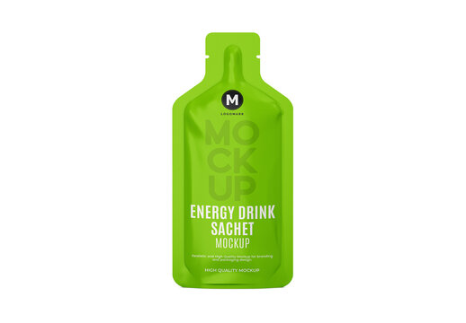 Energy Drink Sachet Mockup