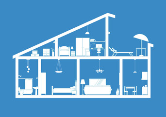 House blueprint section view