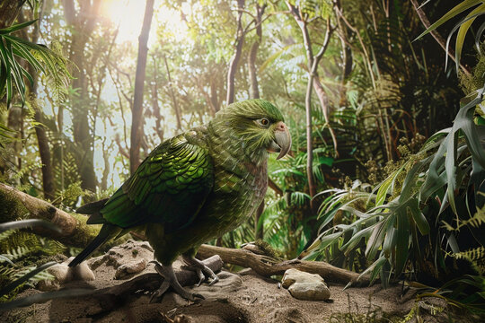 Kakapo Parrot in it's Natural Habitat, High Resolution Files, National Geographic Quality