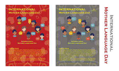 Simple flat victor International Mother Language Day design.