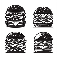 Silhouette Vector design of a burger