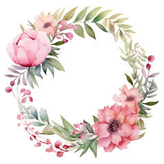  Watercolor floral frames, hand painted frame with tropical green leaves and branches. Frame for wedding invitations, save the date or greeting cards