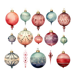 Christmas ball watercolor Illustration for greeting cards, printing and other design projects.