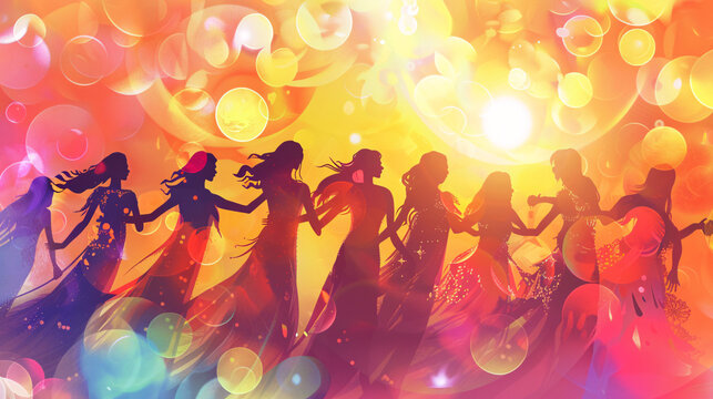 people dancing in a party international woman day celebration - Powered by Adobe