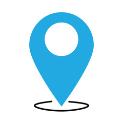 Blue Location icon vector. 