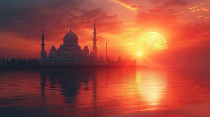 Fototapeta premium minimalist islamic background image for wallpaper laptop