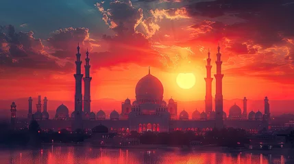 Foto op Plexiglas minimalist islamic background image for wallpaper laptop © paisorn