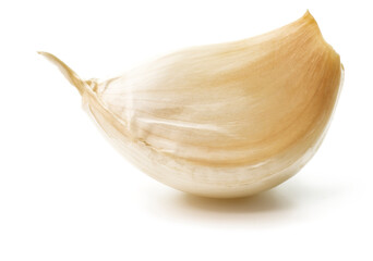 Garlic clove isolated. Garlic cloves set on white background.  With clipping path.
