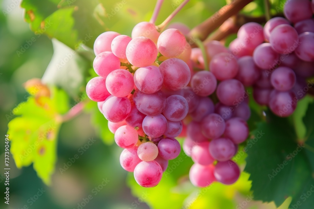 Poster grapes close up. backdrop with selective focus and copy space
