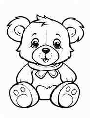 Cute Teddy Bear Coloring Pages Drawing For Kids