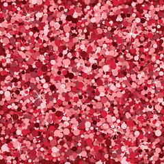 Shining red glitter texture background. Vector illustration.
