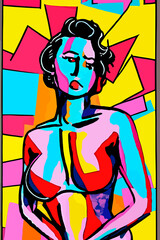 pop-art portrait of a woman