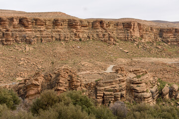 Scenic view of Beautiful rock formation from Southern Aures mountains, Khenchela