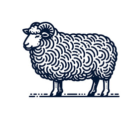 Beautiful sheep isolated vector illustration	