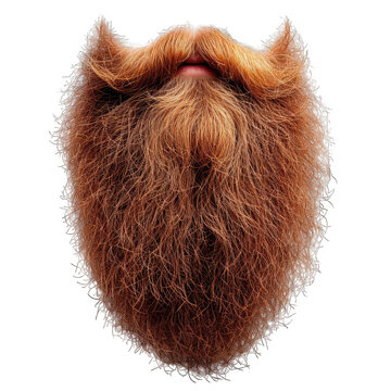 Long beard isolated on transparent or white background generative ai