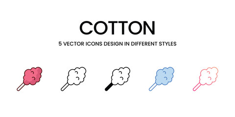 Cotton icons. Suitable for Web Page, Mobile App, UI, UX and GUI design.