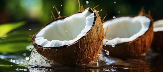 Cracking open a coconut to extract fresh coconut water for making delicious pina coladas