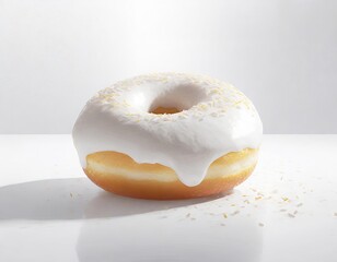 single Donut, product shoot, white flat background