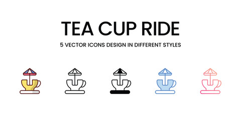Fototapeta na wymiar Tea Cup Ride icons. Suitable for Web Page, Mobile App, UI, UX and GUI design.