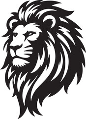 Lion Head Flat color logo Poster White Background